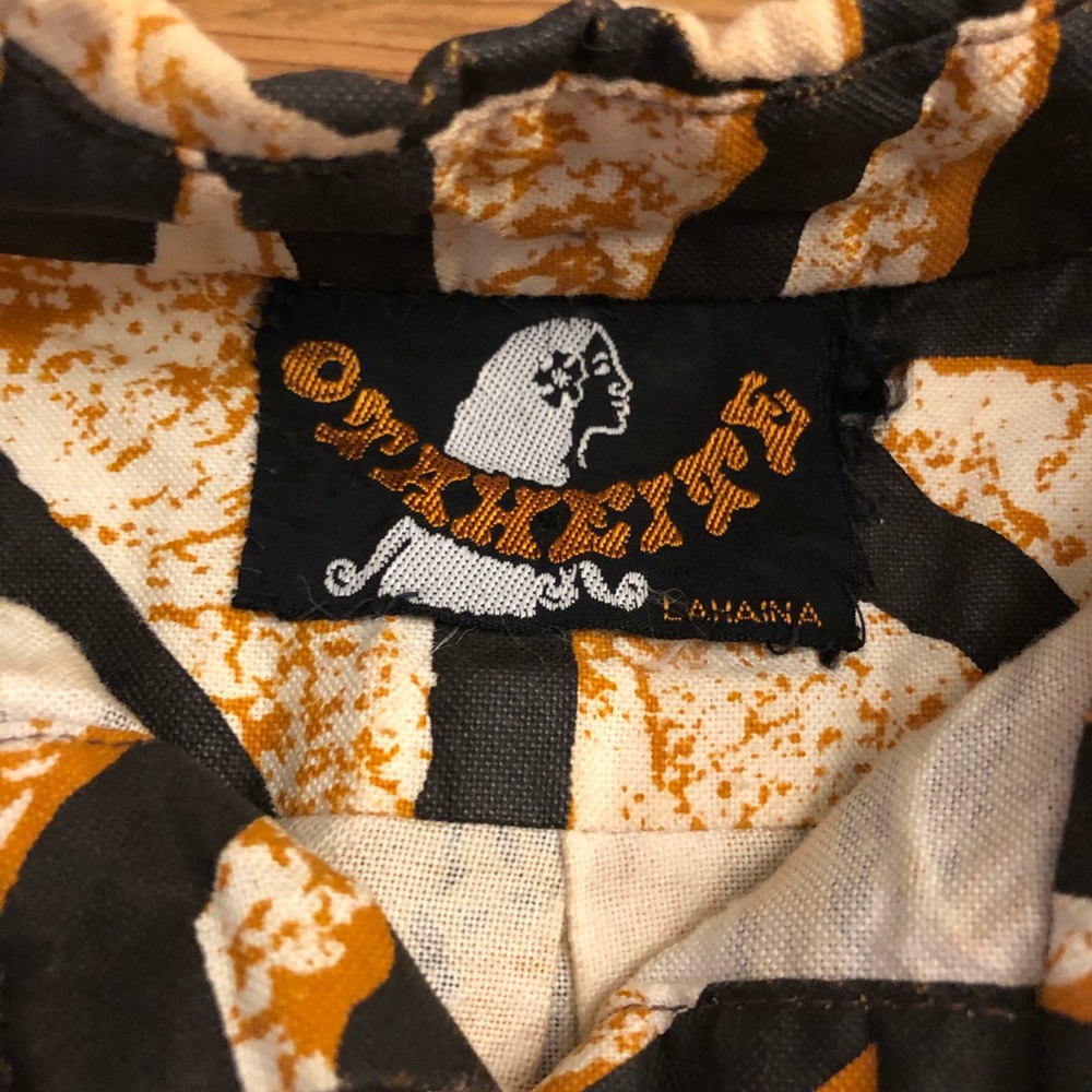 Fantastic Abstract Tribal Print Shirt 60s 70s Vint